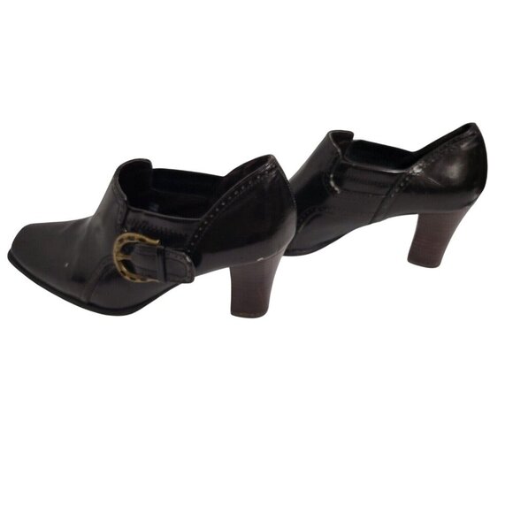 Etienne Aigner Black‎ Leather Ankle Boots Size 7.5 classic bohemian retro black - Picture 5 of 9